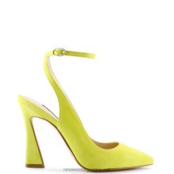 ante amarillo neón zapatos de tacón tabita con correa en el tobillo Nine West 0DDT01500