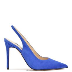 ante azul medio zapatos de tacón destalonados con punta de plumas Nine West 0DDT0925