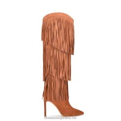 ante coñac botas de tacón con borlas Nine West 0DDT01516