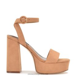 ante coñac sandalias con plataforma Nine West 0DDT01762