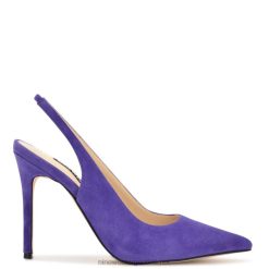 ante morado zapatos de tacón destalonados con punta de plumas Nine West 0DDT01701
