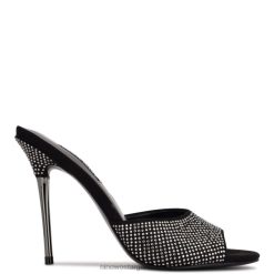 ante negro brillante sandalias con tacón divas Nine West 0DDT0477