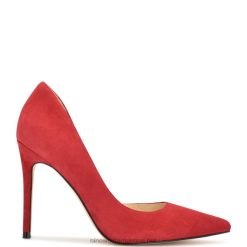 ante rojo zapatos de salón con puntera en punta folowe d'orsay Nine West 0DDT01305