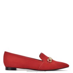 ante rojo zapatos planos con punta en punta Nine West 0DDT02315