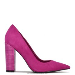 ante rosa/cocodrilo grabado bombas de vestir de poder Nine West 0DDT0935