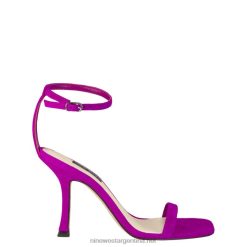 ante rosa medio sandalias con correa en el tobillo Nine West 0DDT0467