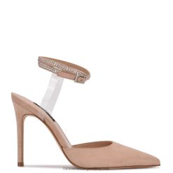 apenas desnudo/claro zapatos de tacón cruzados al tobillo Frant Nine West 0DDT01425
