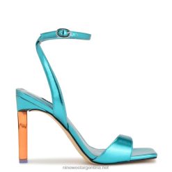 azul aguamarina metalizado sandalias maris con tacón Nine West 0DDT01736