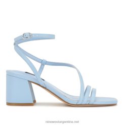 azul claro sandalias georga con tacón cuadrado Nine West 0DDT0192