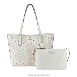 Blanco óptico delaine bolso tote 2 en 1 Nine West 0DDT02457