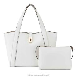Blanco óptico Morely bolso tote 2 en 1 Nine West 0DDT02124