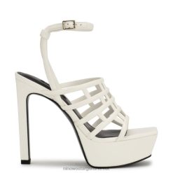 blanco sandalias Kelinda con correa en el tobillo y plataforma Nine West 0DDT01746
