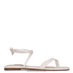 blanco sandalias planas con diseño cruzado en el tobillo Nine West 0DDT0123