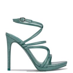 brillo azul sandalias lexy con correa en el tobillo Nine West 0DDT0542