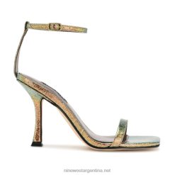 brillo de bronce sandalias con correa en el tobillo Nine West 0DDT0417