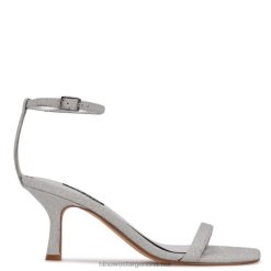 brillo plateado sandalias de tacón maduras Nine West 0DDT0593