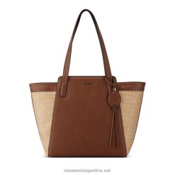 bronceado silla de montar bolso de mano jenae elite Nine West 0DDT02484