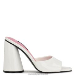 charol blanco sandalias con tacón Excit Nine West 0DDT0300