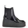 charol negro botines con plataforma henrita chelsea Nine West 0DDT02927
