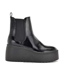 charol negro botines con plataforma henrita chelsea Nine West 0DDT02927