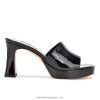charol negro sandalias con plataforma beez Nine West 0DDT01710