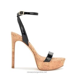 charol negro sandalias con plataforma Gracey Nine West 0DDT0156