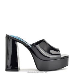 charol negro sandalias con plataforma Jilie Nine West 0DDT0258