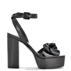 charol negro sandalias con plataforma rippa Nine West 0DDT0351