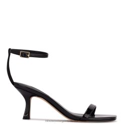 charol negro sandalias de tacón maduras Nine West 0DDT02007