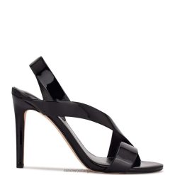 charol negro sandalias de vestir itzel Nine West 0DDT0408