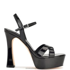 charol negro sandalias iriv con plataforma Nine West 0DDT0298