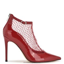 charol rojo/malla botines de red Nine West 0DDT01652
