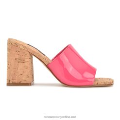 charol rosa sandalias con tacón Teice Nine West 0DDT0668