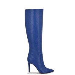 cocodrilo azul en relieve botas de tacón alto Nine West 0DDT0914