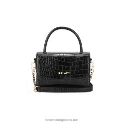 cocodrilo negro mini bandolera skylar con solapa Nine West 0DDT02599