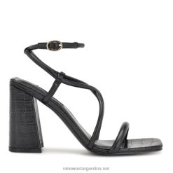 cocodrilo negro sandalias Yeera con tiras Nine West 0DDT0819