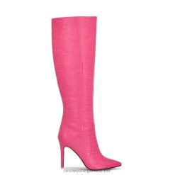 cocodrilo rosa en relieve botas de tacón alto Nine West 0DDT0913