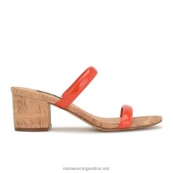 corcho naranja sandalias con tacón Tae Nine West 0DDT0804