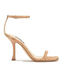 corcho natural sandalias con correa en el tobillo Nine West 0DDT0415