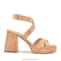corcho natural sandalias con plataforma y correa en el tobillo Nine West 0DDT0821