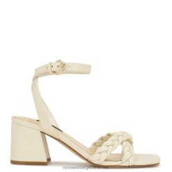 crema elegante sandalias Gracann con tacón en bloque Nine West 0DDT0326