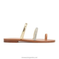 cristal de oro natural sandalias planas mavis Nine West 0DDT03