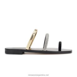 cristal de oro negro sandalias planas mavis Nine West 0DDT04