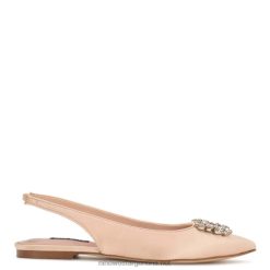 cristal satinado desnudo zapatos planos con tira trasera ostentosos Nine West 0DDT02307