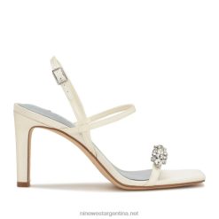 cristal satinado marfil sandalias oreece con tacón destalonado Nine West 0DDT0161