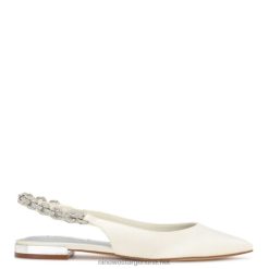 cristal satinado marfil zapatos planos Loriah con tira trasera Nine West 0DDT01783