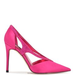 cristal satinado rosa zapatos de tacón de fantasía con punta en punta Nine West 0DDT0903