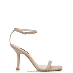 cuero apenas desnudo sandalias con correa en el tobillo Nine West 0DDT02396