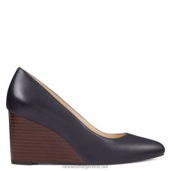cuero azul marino cuñas jazzin con punta de almendra Nine West 0DDT02373