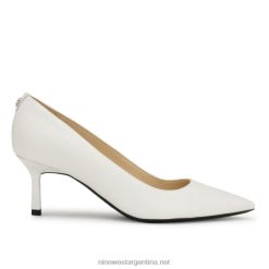 cuero blanco zapatos de tacón con puntera en punta kuna 9x9 Nine West 0DDT01147